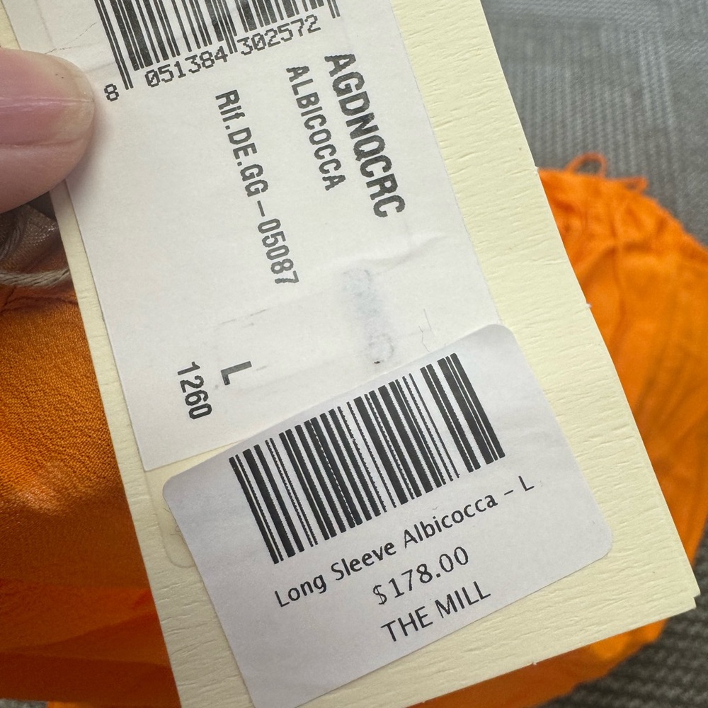 NWT DX Collection Albicocca Long Sleeve Orange Maxi Dress, size L - Picture 5 of 11